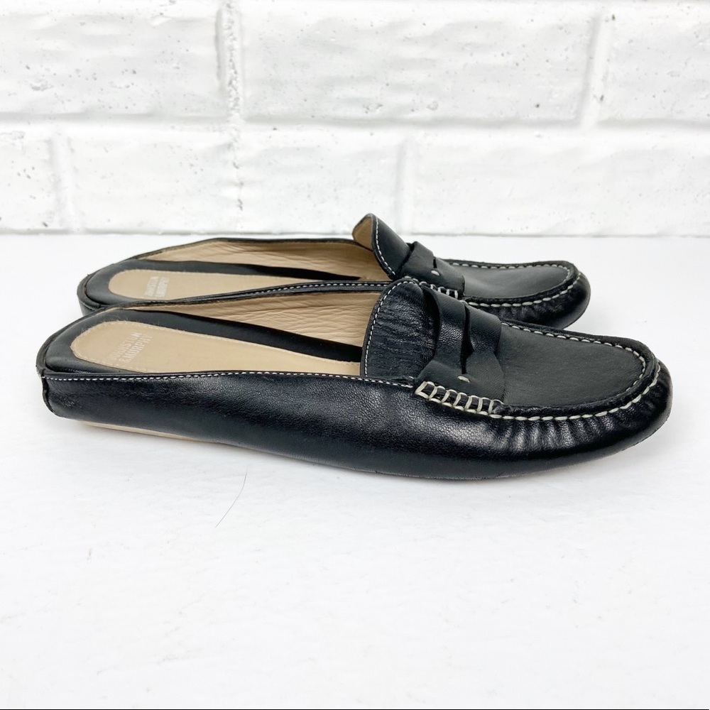 Johnston & Murphy Black Leather Mules